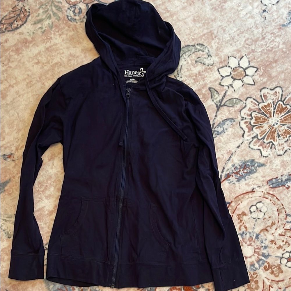 Hanes Blue Long Sleeve Hoodie Sweatshirt